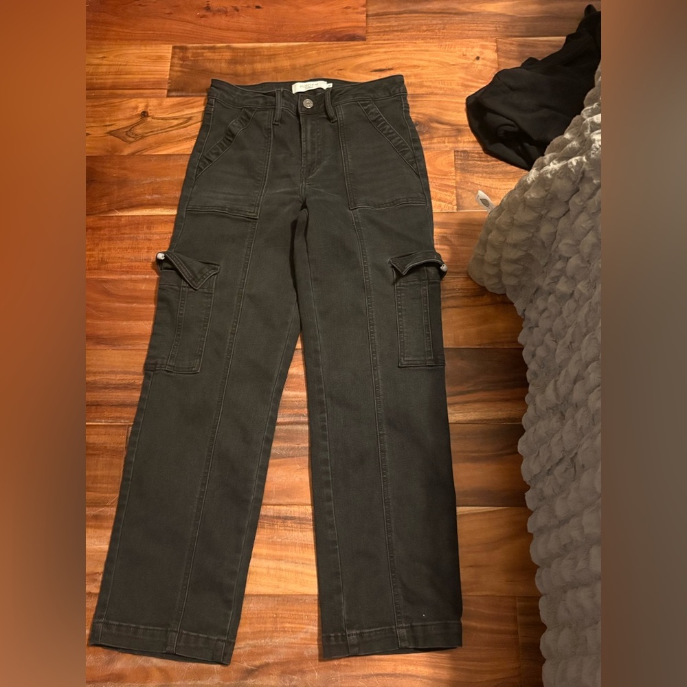 HIDDEN Los Angeles‎ Cargo Straight Leg Pants Washed Black | Size 27 (0313)